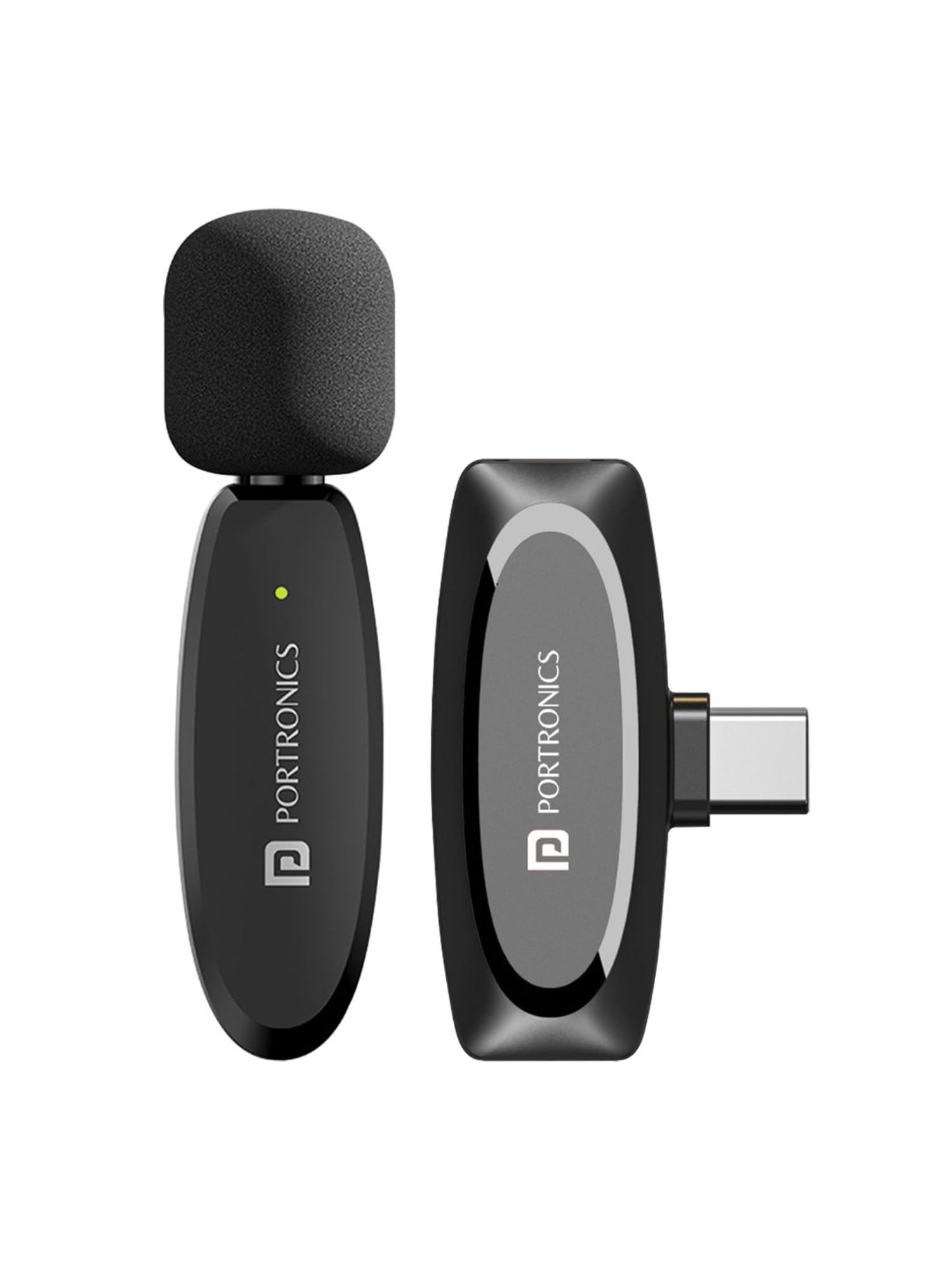 Portronics Dash 7 Omnidirectional Type C Wireless Microphone with Noise Cancellation (Black)