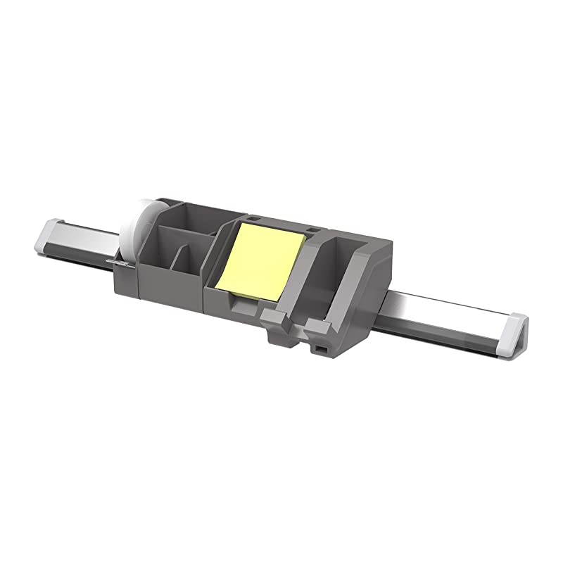 Konnect 5Piece Desktop Organizer Kit Includes Cable Management Rail Charging Phone Dock Tape Dispenser Sticky Notes Storage Bin Gray KTCKIT1Gray