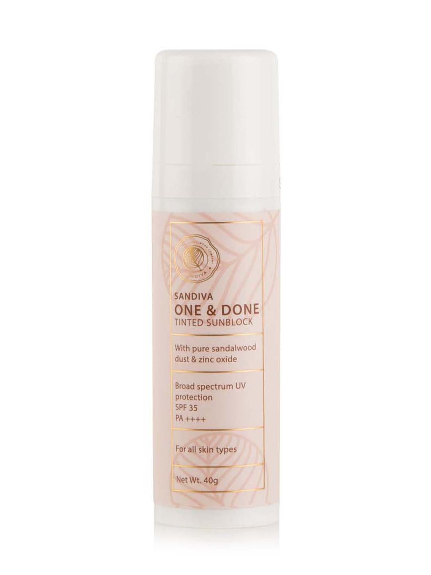 SANDIVA One & Done Tinted Sunblock with Sandalwood, SPF 35+ and PA+++ (33) - 40 gm