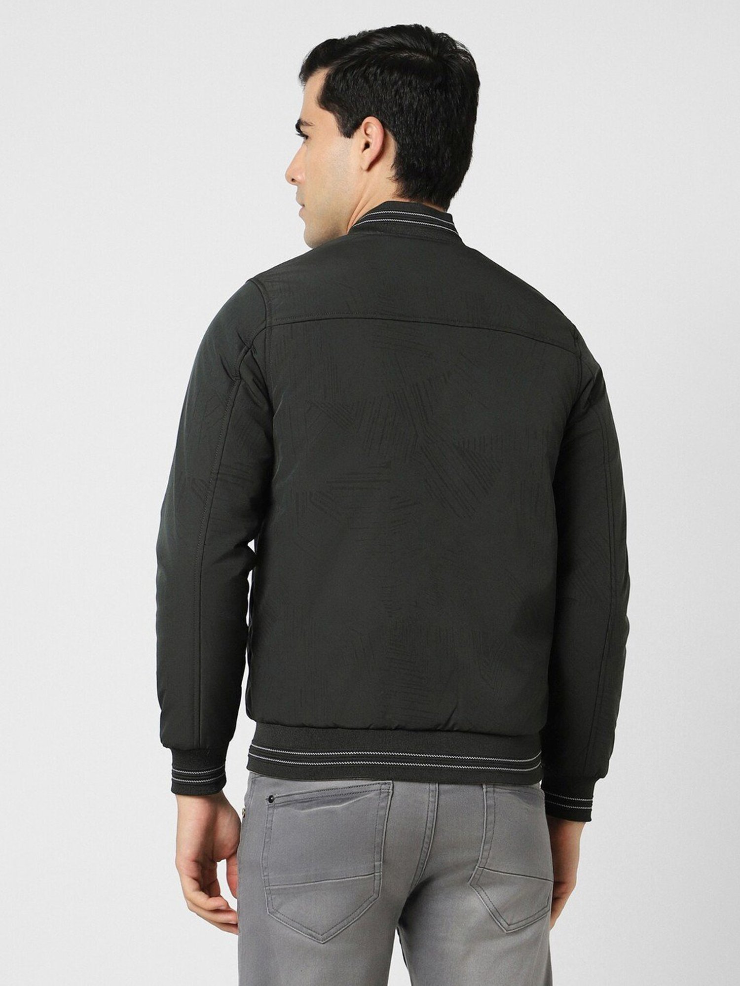 Van Heusen Grey Cotton Regular Fit Reversible Jacket