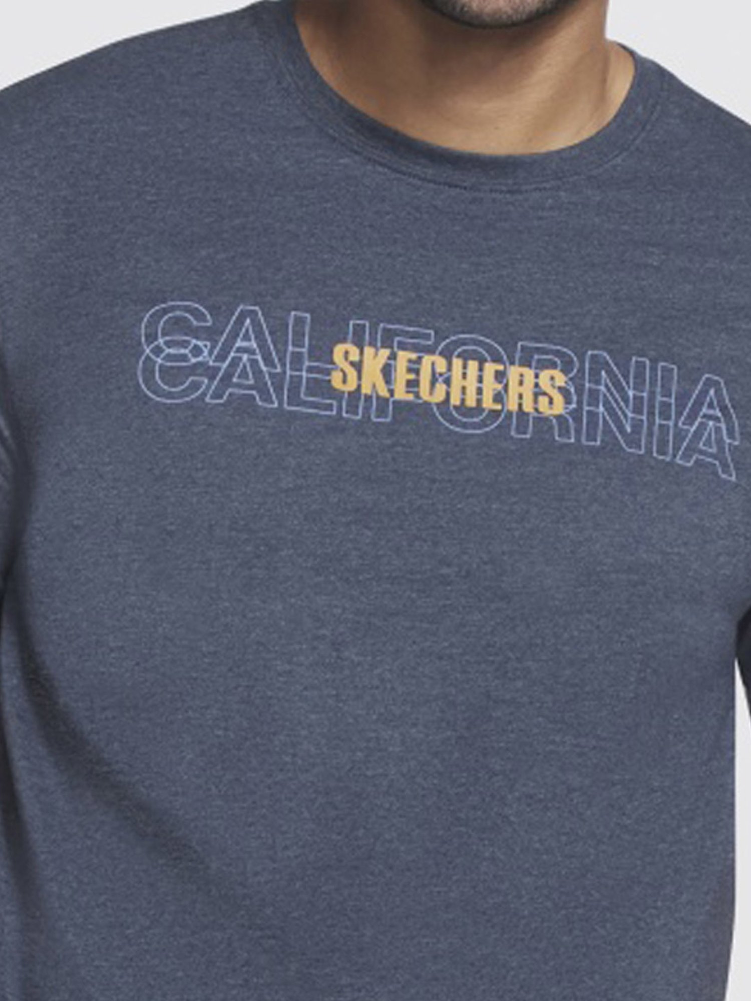Skechers Grey Relaxed Fit Printed T-Shirt