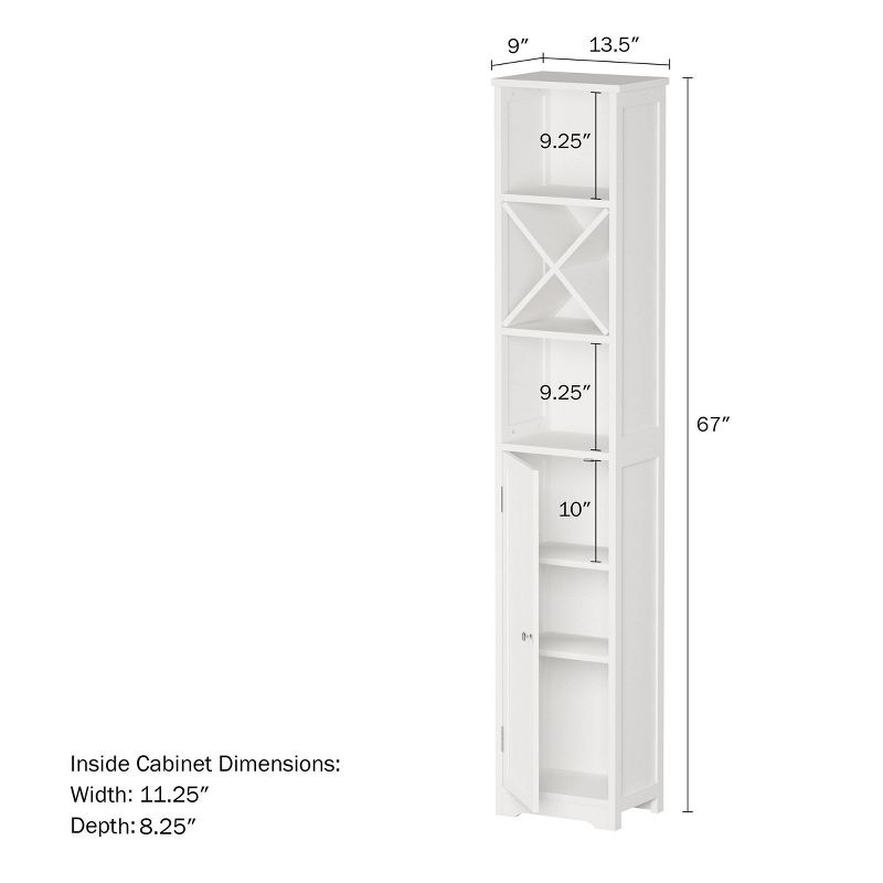 Linen Tower Tall Storage Cabinet White - Hastings Home