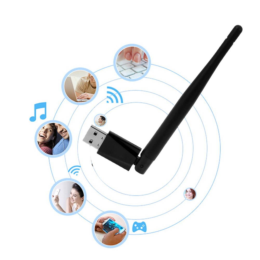 1 pcs Mini Wireless Network Card 802.11b/g/n 150M USB Wireless WIFI Adapter Wifi USB Network Card with External Antenna for Desktop