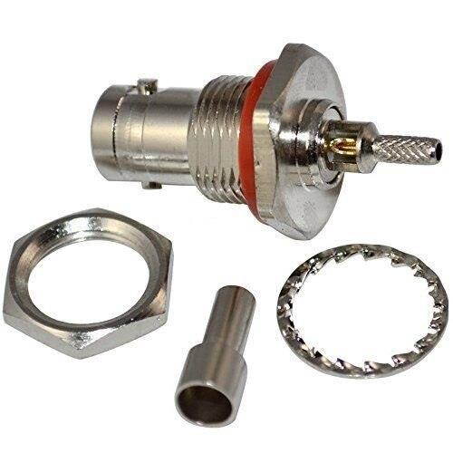 10pcs BNC Female Nut Bulkhead Crimp RG174 RG316 LMR100 RF Connector