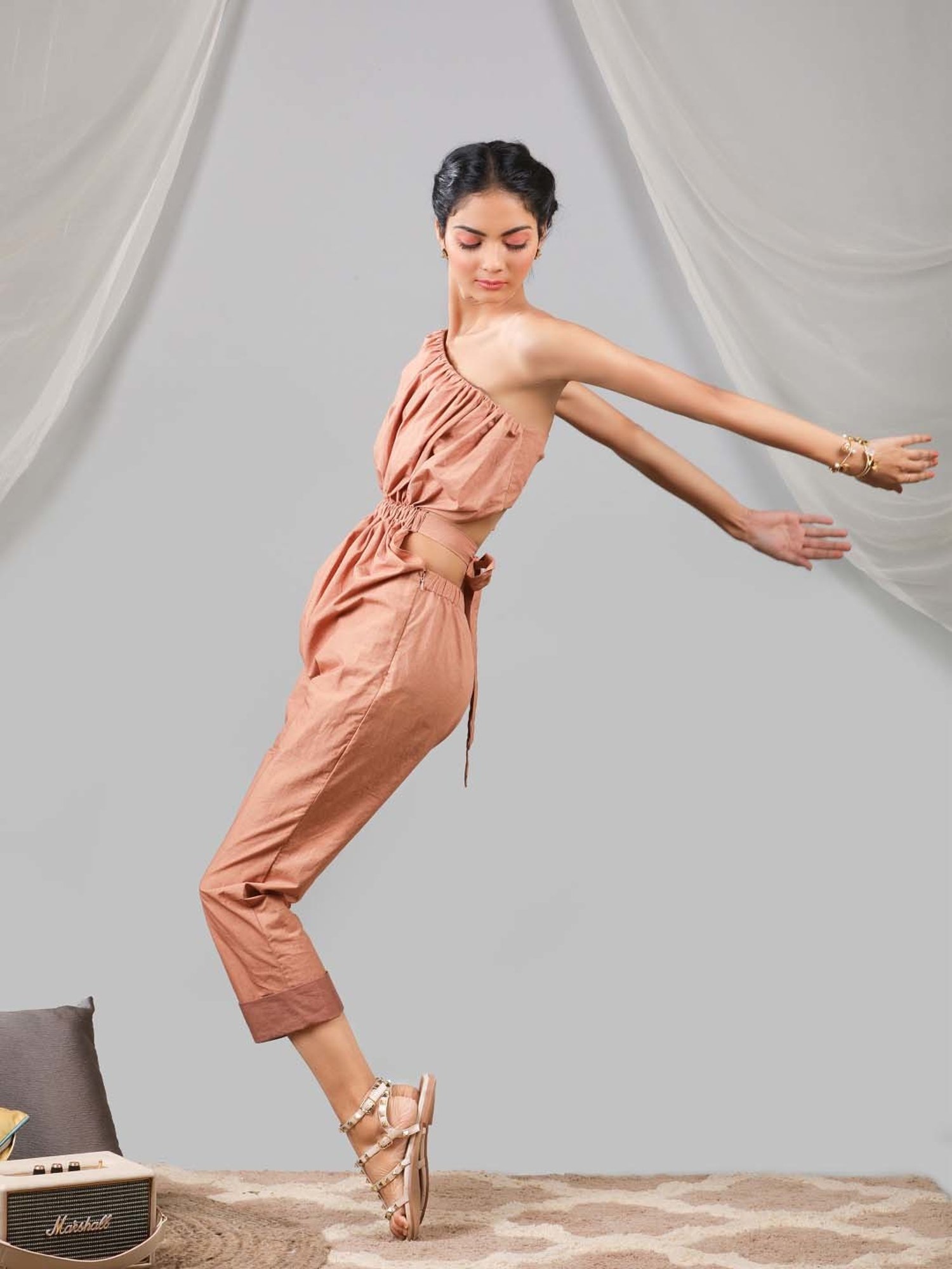 KAORI BY SHREYA AGARWAL Beige Cotton Jumpsuit