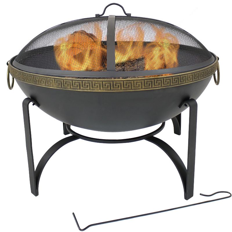 DeckMate 30371 Avondale Outdoor Backyard Patio Portable Steel Fire Bowl Fire Pit, Antiqued Copper Finish