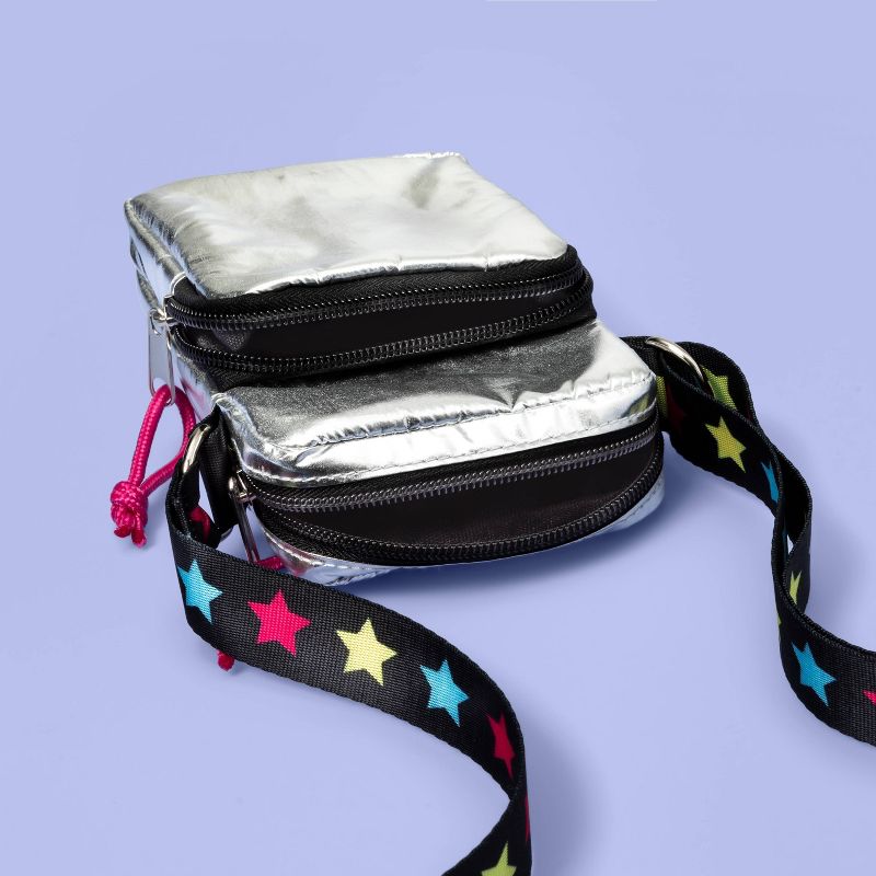 Kids' Metallic Puffer Crossbody Bag - More Than Magic™ Silver