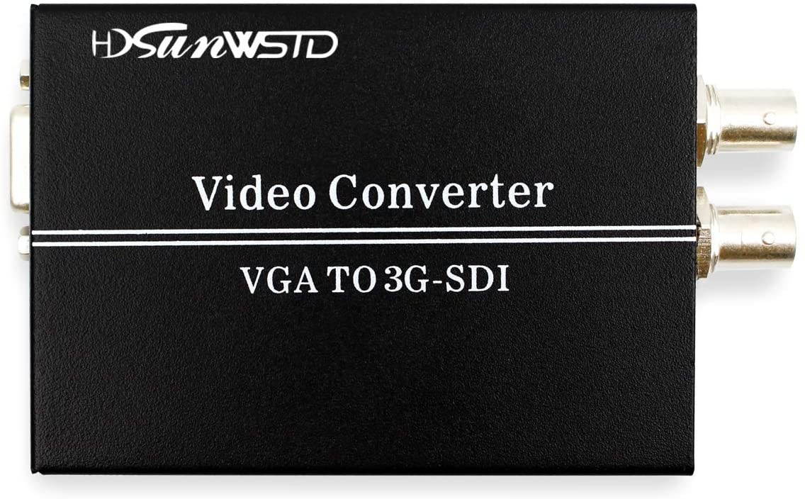1 Port Vga to 2 Ports Sdi (SD-SDI/HD-SDI/3G-SDI) Audio Converter for SDI Broadcast Room, No-Linear Editing Field, CCTV Security
