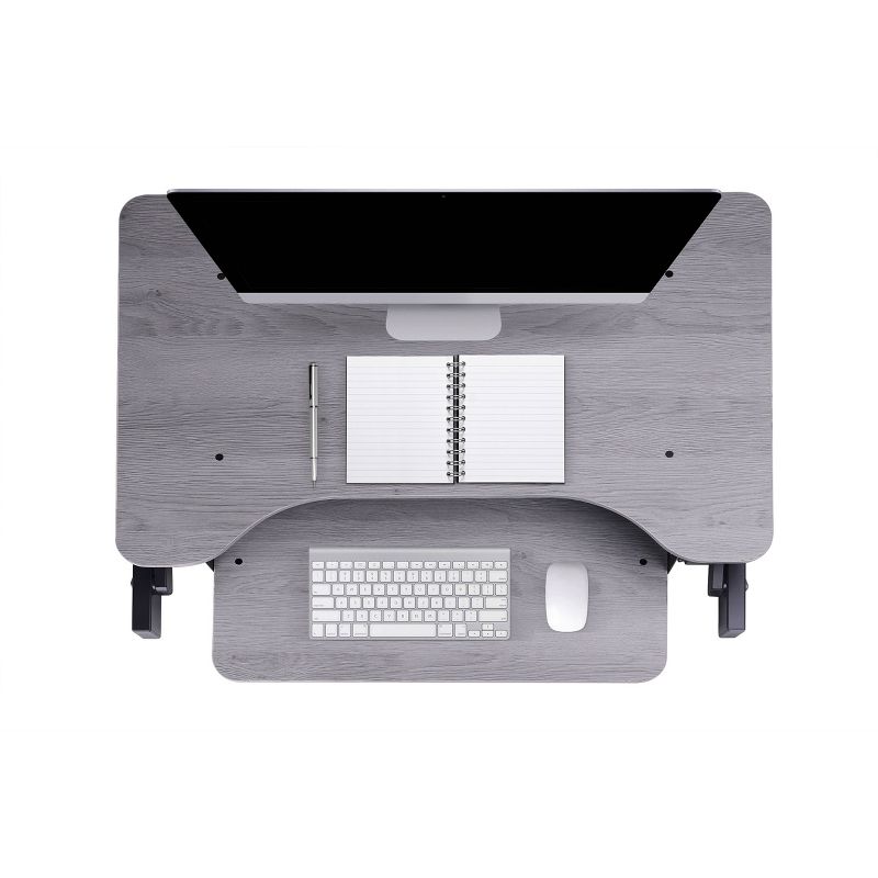 32" Adjustable Height Standing Desk Converter with Anti Fatigue Mat Bundle Gray - Rocelco