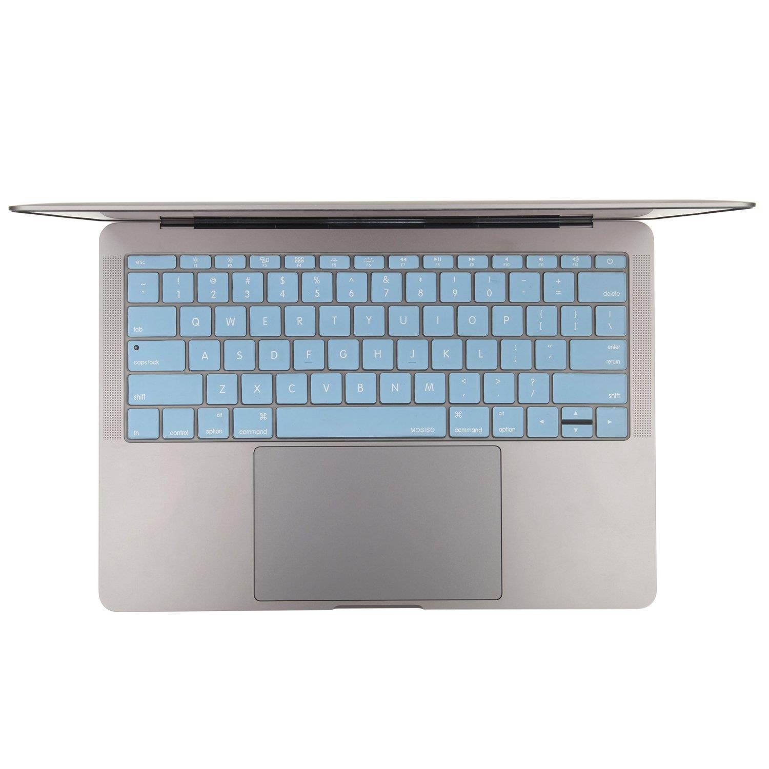 MOSISO Keyboard Cover Compatible MacBook Pro 13 Inch 2017 & 2016 Release A1708 No Touch Bar & New MacBook 12 Inch A1534 Protective Skin, Airy Blue