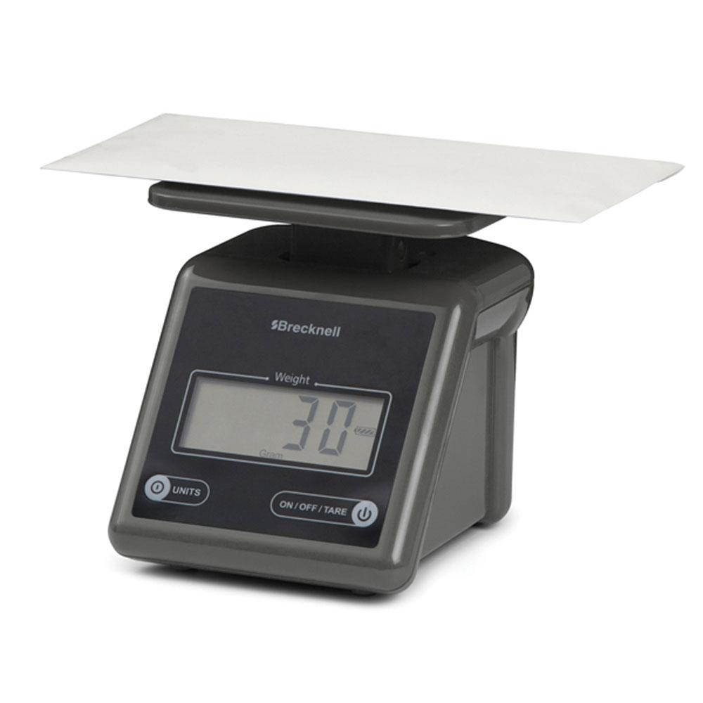 Brecknell Electronic Postal Scale, 7 lbs Capacity, 6 4/5 x 5 3/5 Platform, Gray