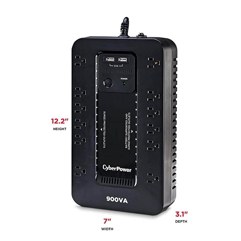 ST900U Standby UPS System 900VA500W 12 Outlets 2 USB Charging Ports Compact
