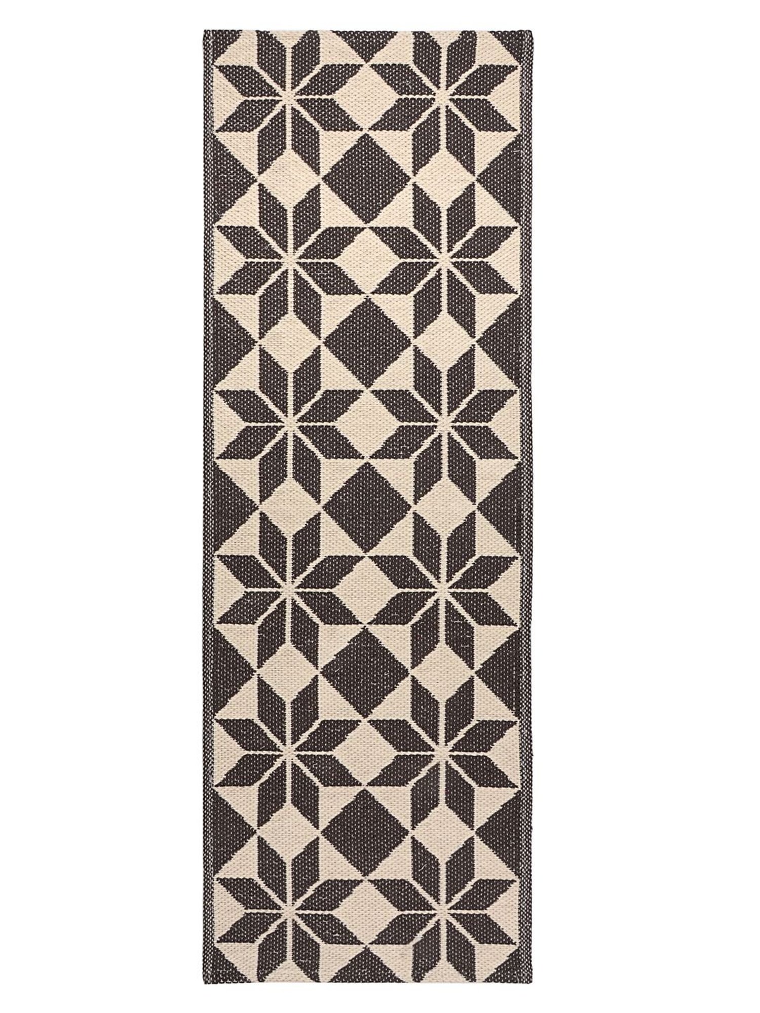 Saral Home Abstract Brown Cotton Multiuse Handwoven Rug