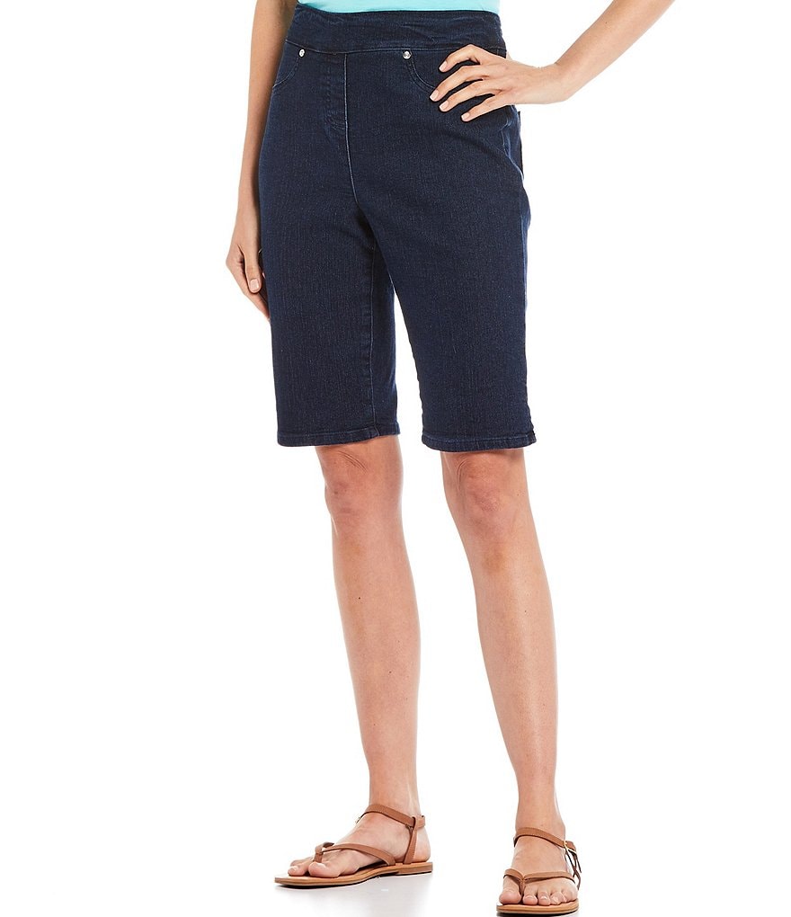 Westbound Petite Size the PARK AVE fit Indigo Skimmer Shorts