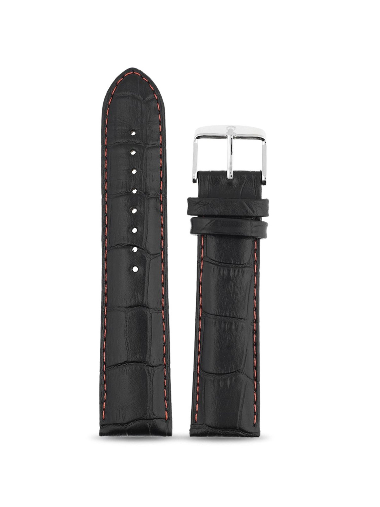 22MM BLACK Titan Genuine Leather Strap for MEN