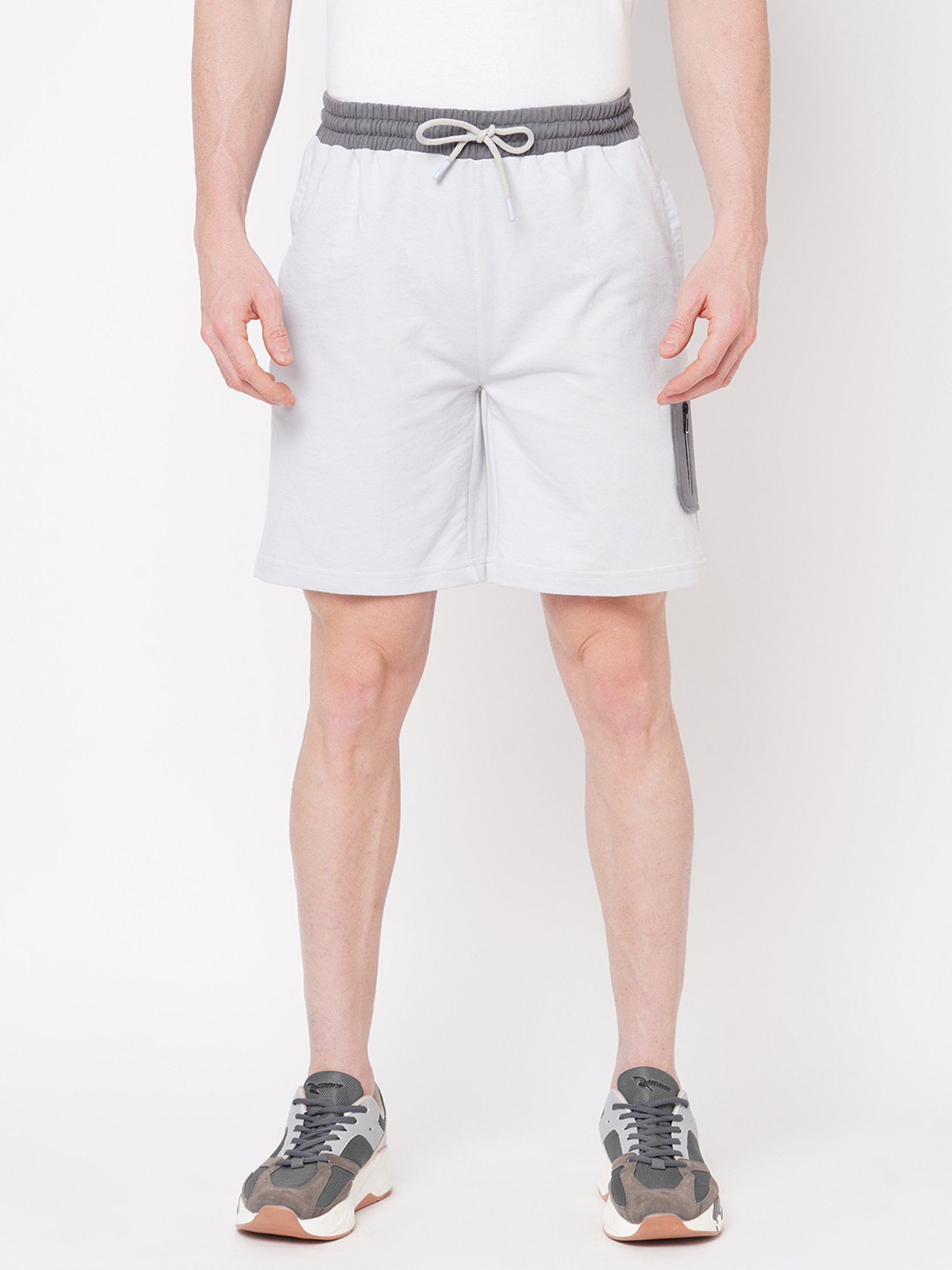 Fitz Light Grey Slim Fit Sports Shorts