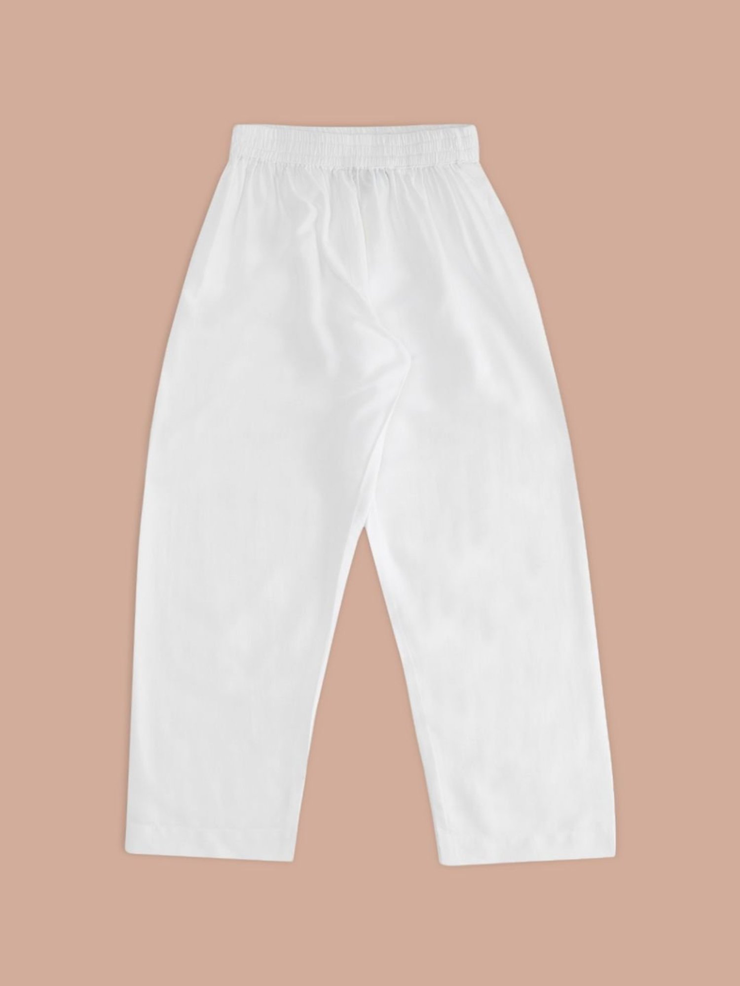 Indus Route by Pantaloons Kids Pink & White Printed Full Sleeves Kurta Set