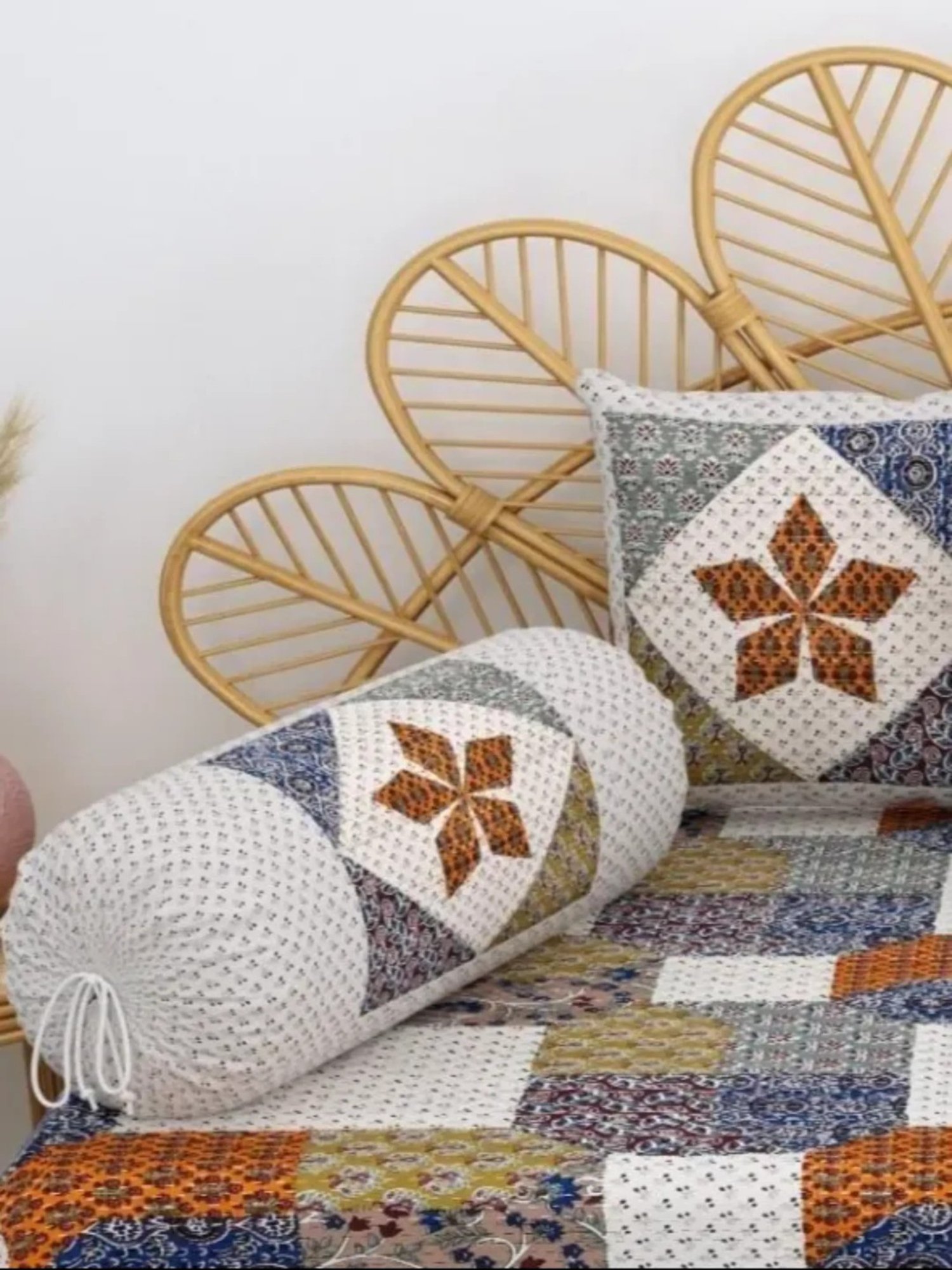 Maspar Blue Cotton 200 TC Reversible Duvet Cover Set