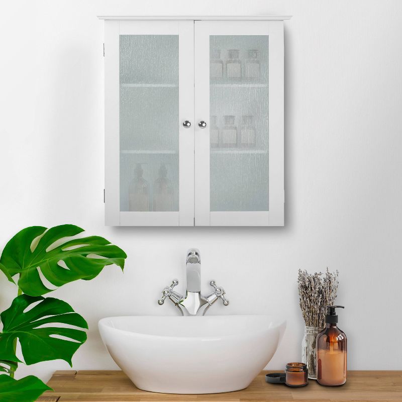 Connor 2 Door Wall Cabinet White - Elegant Home Fashions