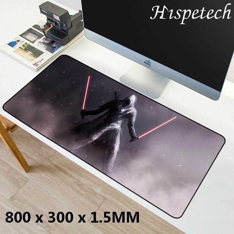 HISPETECH Star Wars Mouse Pad 800x300mm Large Mouse Pad Locking Edge Nature Rubber Computer Gaming Mousepad XL for PC Laptop Desktop