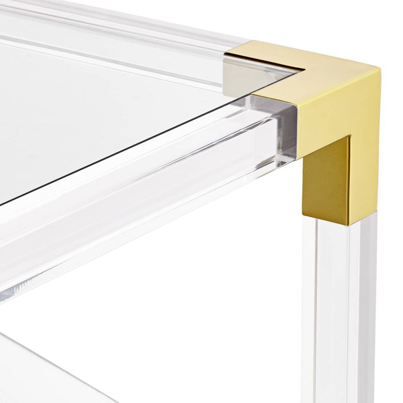 55 Downing Street Hanna 40" Square Clear Acrylic Modern Coffee Table