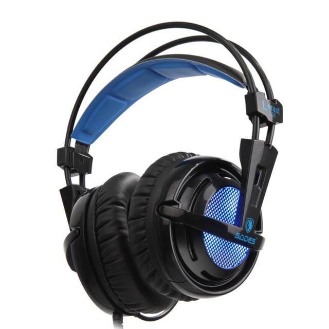 Locust Plus 7.1 Surround Sound Headphones USB Gaming Headset Soft-leather Headband