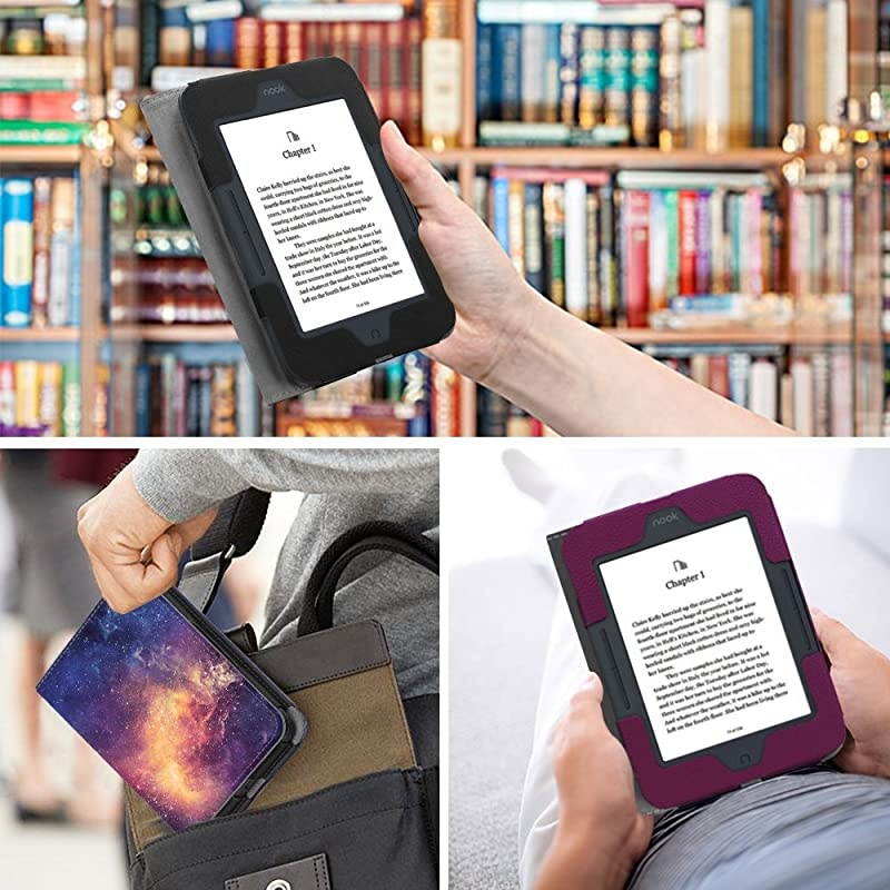 Case for Nook GlowLight 3 Slim Fit Premium Vegan Leather Folio Cover for Barnes and Noble Nook GlowLight 3 eReader 2017 Release Model BNRV520 Rose Gold