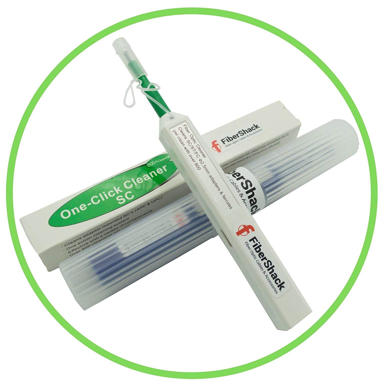 FiberShack - Fiber Optic Cleaner Pen - Site Proven SC Fiber Cleaner - 800+ Use One Click Fiber Cleaner (FC SC/APC ST SC)