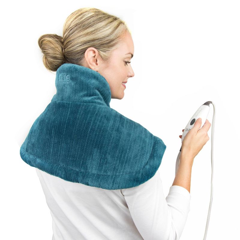 Pure Enrichment PureRelief Neck and Shoulder Heating Pad  - 14" x 22" - Turquoise Blue