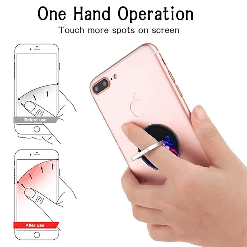 Phone Finger Ring Holder Stand with Car Mount for Smartphone and TabletKickstand 360 Rotation Grip Stand Blue Pink Purple Nebula Unicorn