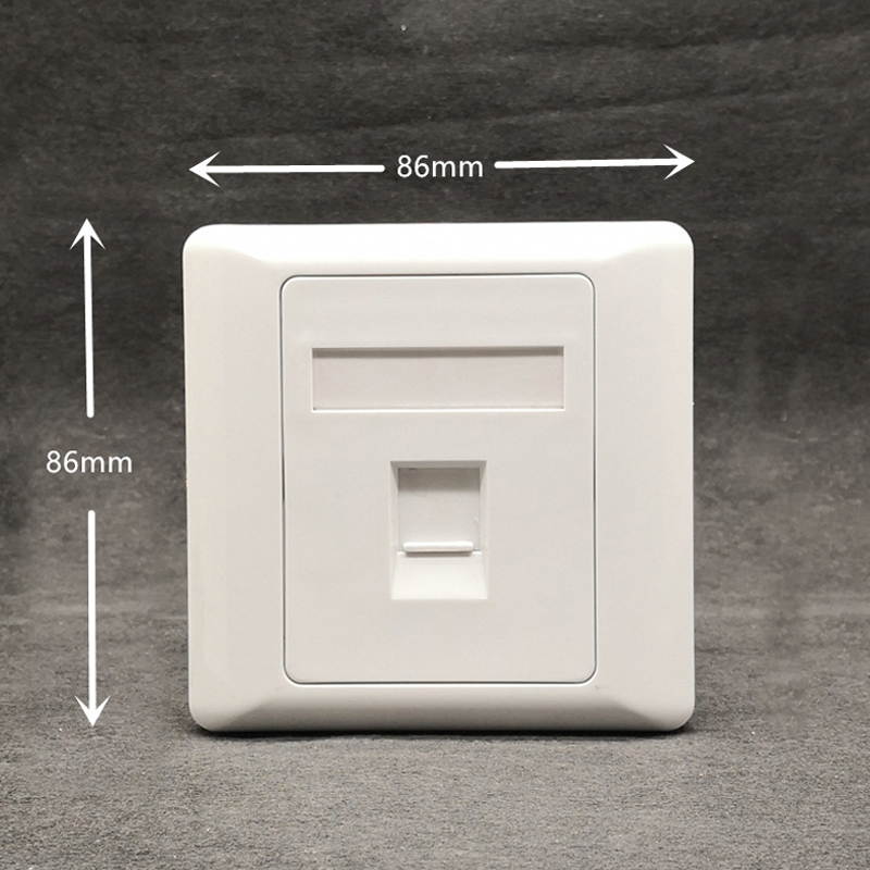 10 units - 1 Port Wallplate For RJ11 RJ45 Socket Wall Mount Faceplate,RJ45 Network Keystone Telephone Jacks Panel 86x86mm