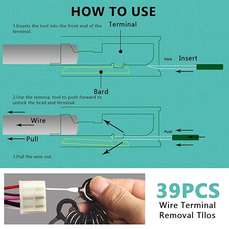 Removal Tool Kit 39Pcs for Car Connector and Other Household Devices Wire Connector Pin Extractors