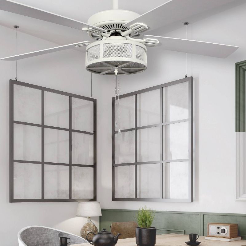 52" LED 5-Blade Alabaster Mesh Lighted Ceiling Fan - River of Goods