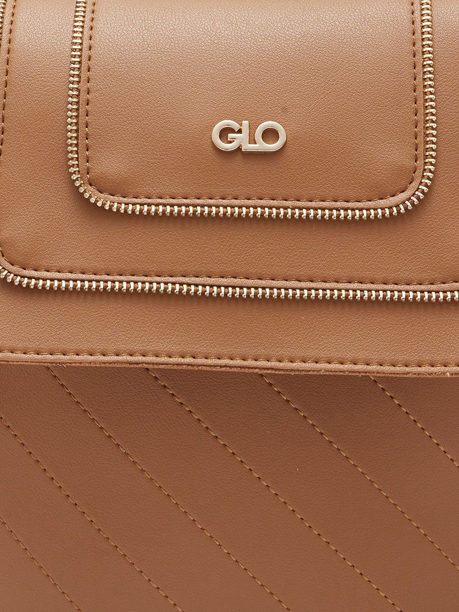 Globus Women Tan Solid Vegan Leather Backpack