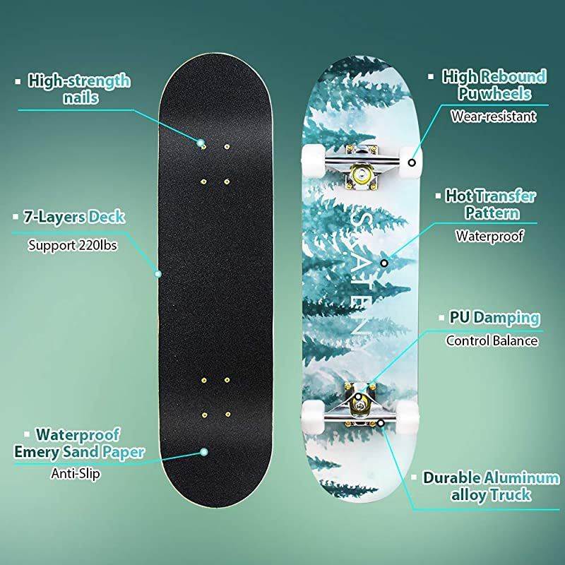 Sport Outdoor Electric Skateboard Longboard Dancing Board Double Rocker Board Waterproof Diamond Griptape Sheet Sticker Deck Sandpaper (Cloud Crance)