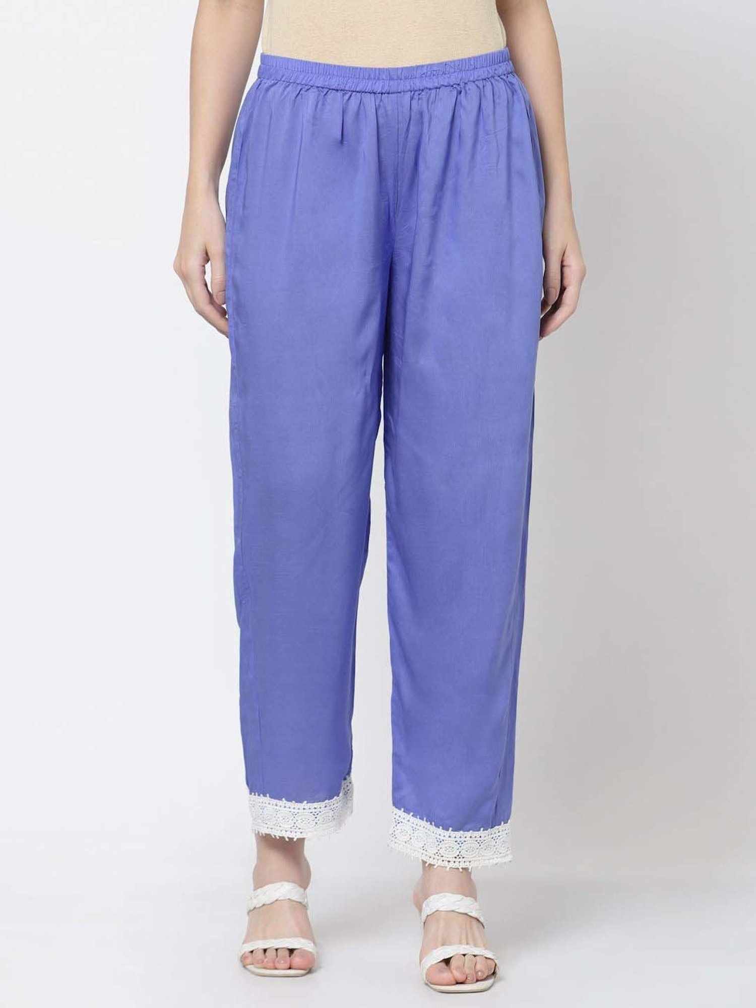 DART STUDIO Blue Regular Fit Palazzos