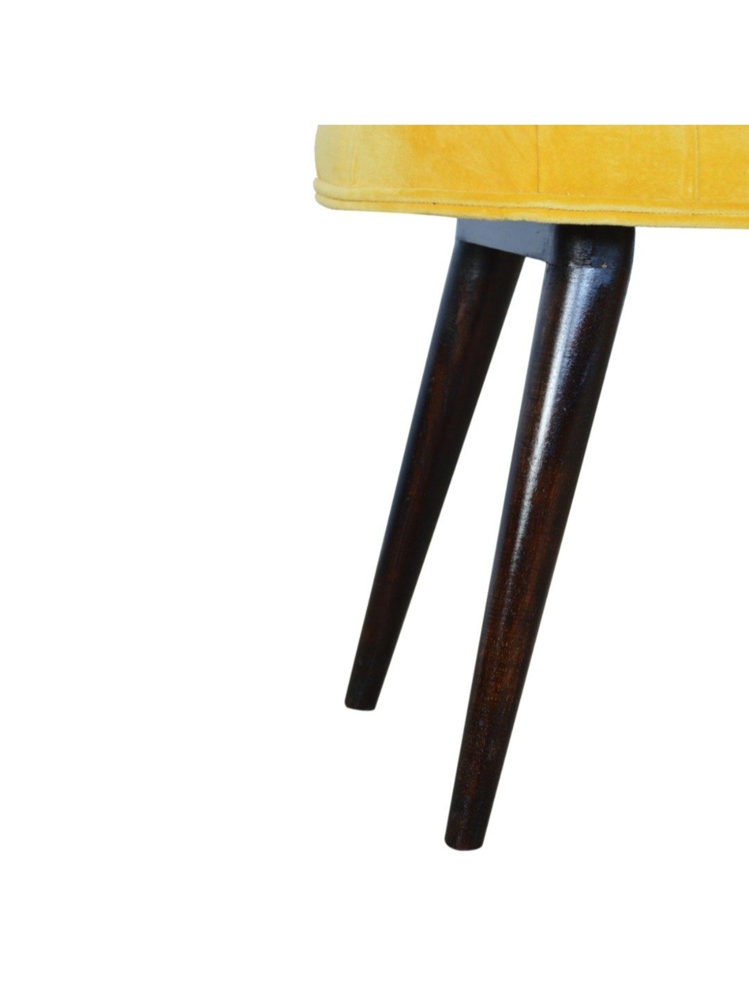 Artisan Furniture Brown Cotton Velvet Deep Button Bench Brown Finish