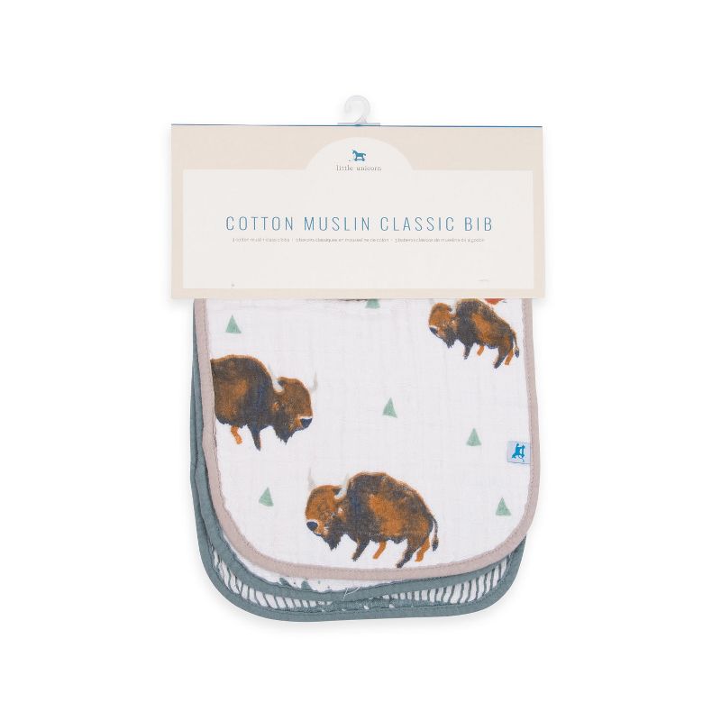 Little Unicorn Cotton Muslin Classic Bib - Bison