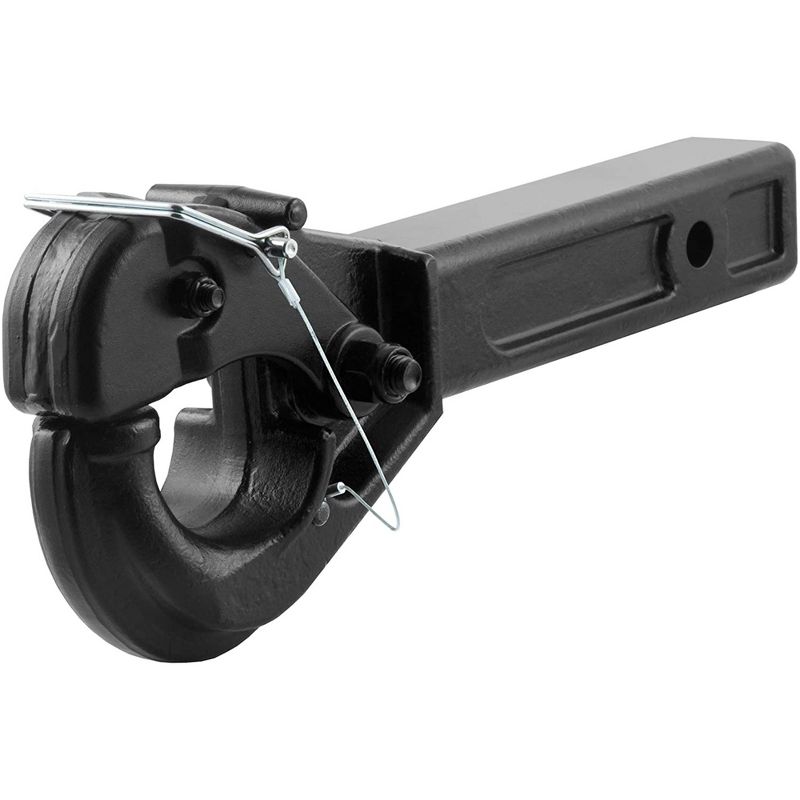 CURT 48004 Receiver Mount Pintle Trailer Hitch Hook for 2 Inch Receiver Tube and 2.5 Inch Inside Diameter Lunette Rings, Holds 20,000 Pounds, Black