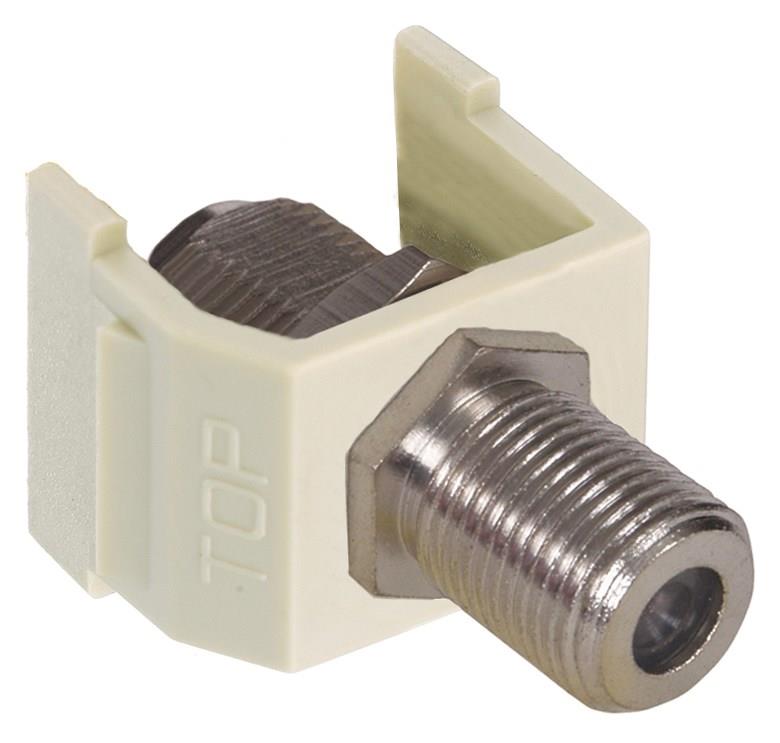 Hubbell NETSELECT F-Connector Nickel Coupler, Ivory NSF70I