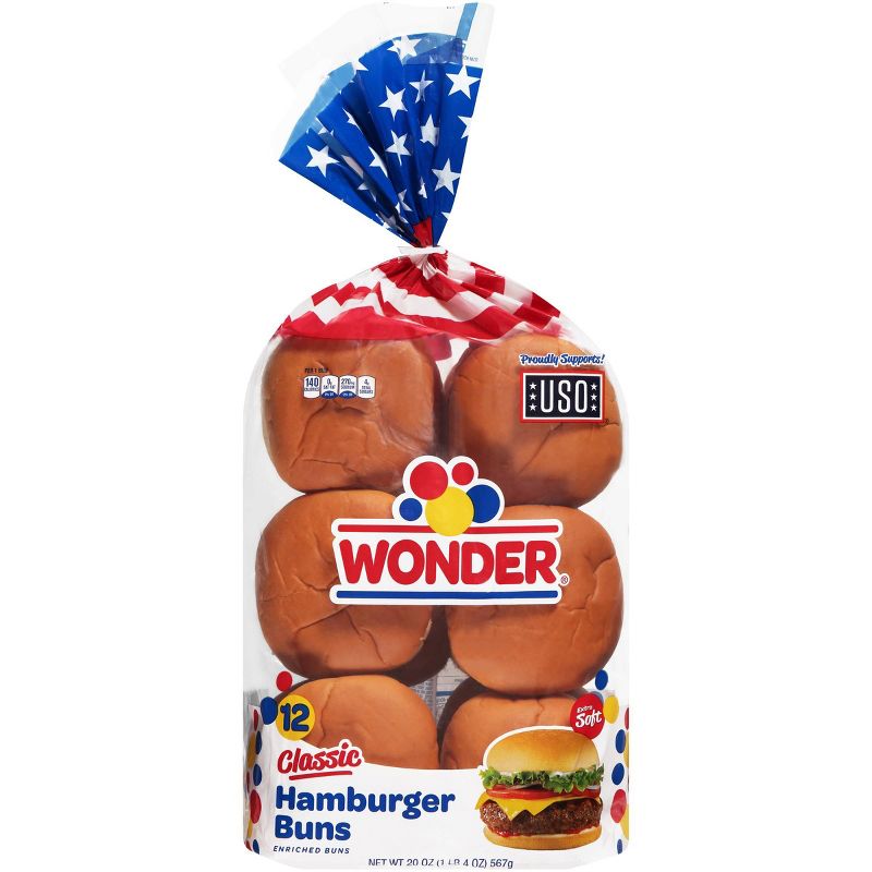 Wonder Hamburger Buns - 12ct/18.5oz