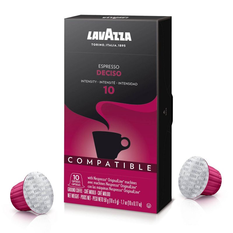 Lavazza Deciso Dark Roast Nespresso Compatible Capsules - 10ct
