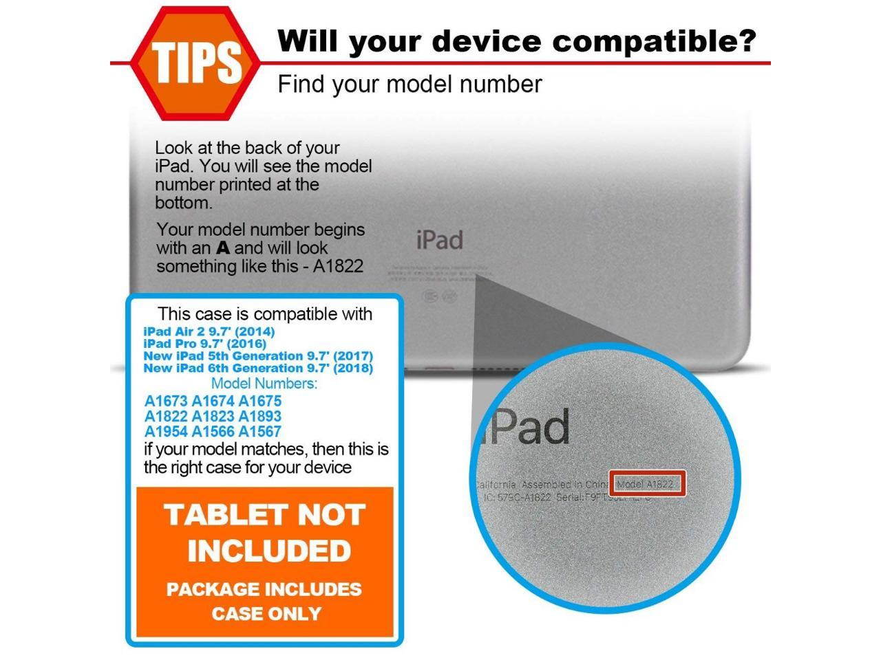 iPad 9.7 Case iPad Air 2 Cover Heavy Duty Rugged Shockproof Silicone Protective Case With Stand & Shoulder Strap For Apple iPad Air 2 / iPad Pro 9.7 / iPad 9.7 2017 2018 iPad 5th / 6th Generation