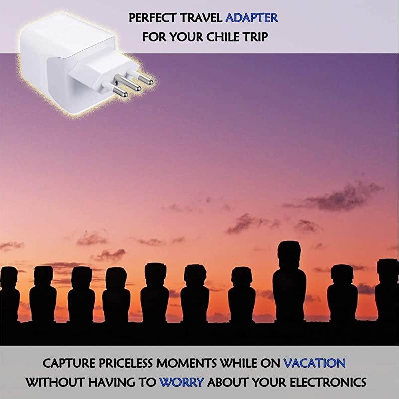 Italy, Chile, Uruguay Travel Adapter Plug by  With Dual USB - USA Input - Type L - Ultra Compact - Perfect for Cell Phones, Laptop, Camera Chargers, iWatch, iPad, iPhone and More (CTU-12A)