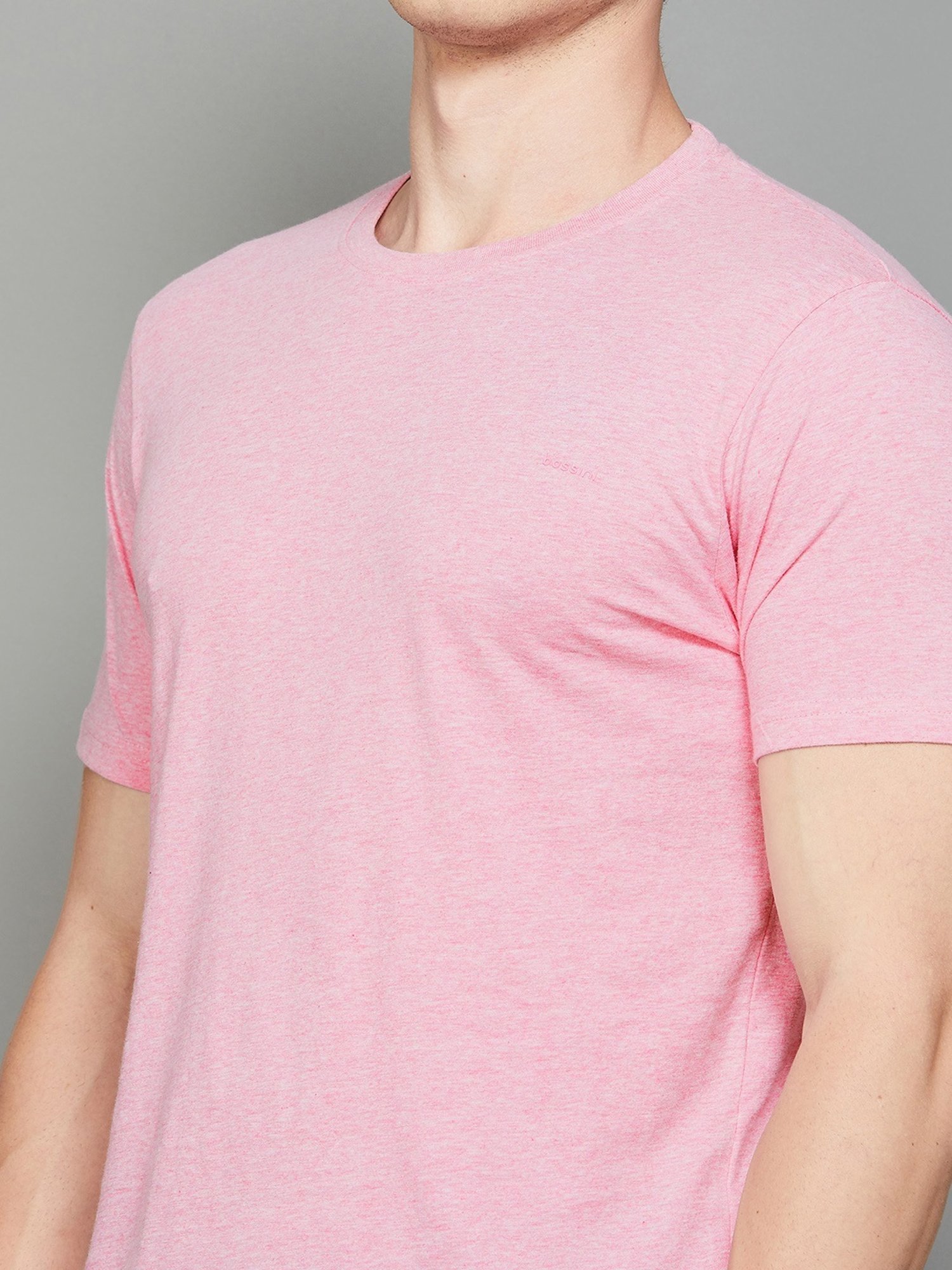 BOSSINI Pink Cotton Regular Fit T-Shirt