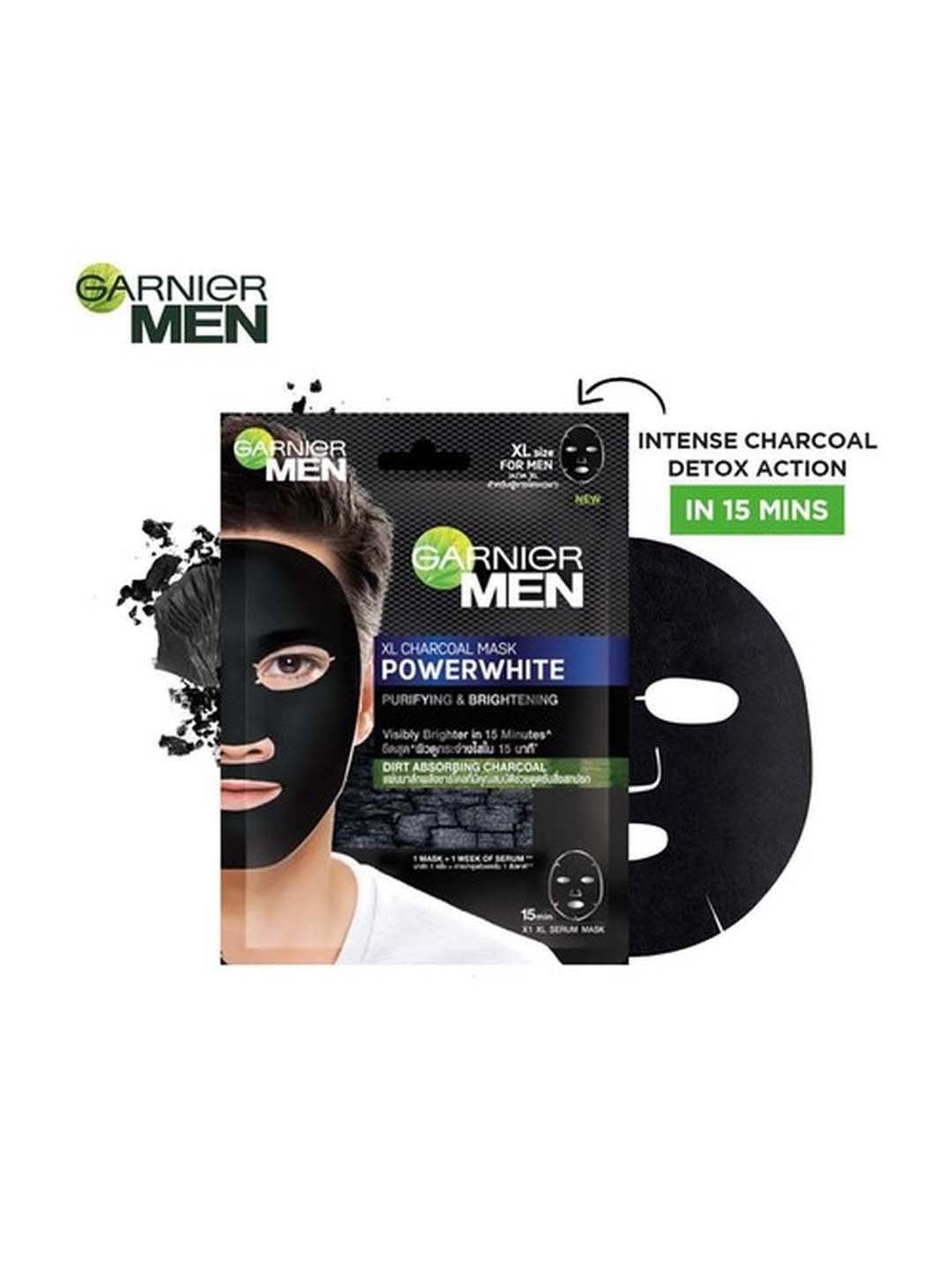 Garnier Men Power White XL Charcoal Mask - 28 gm