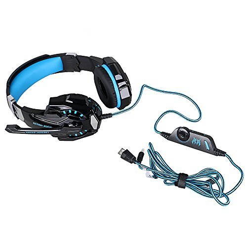 KOTION EACH G9000 3.5mm Game Gaming Headphone Headset Earphone Headband with Microphone LED Light for Laptop Tablet Mobile Phones