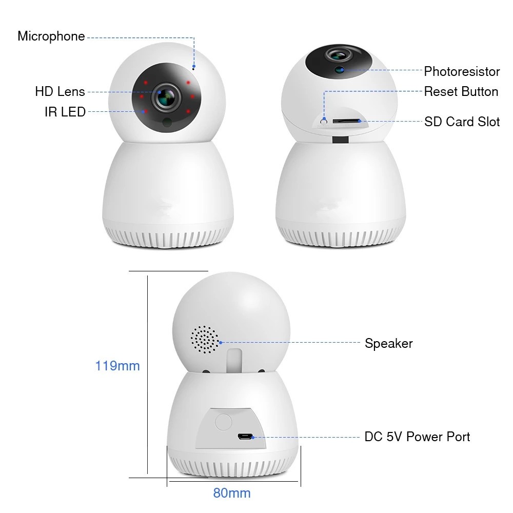 TuyaTuya APP Smart Life  1080P IP Camera 1MP 2MP Wireless WiFi Camera Security Surveillance CCTV Camera Baby Monitorr