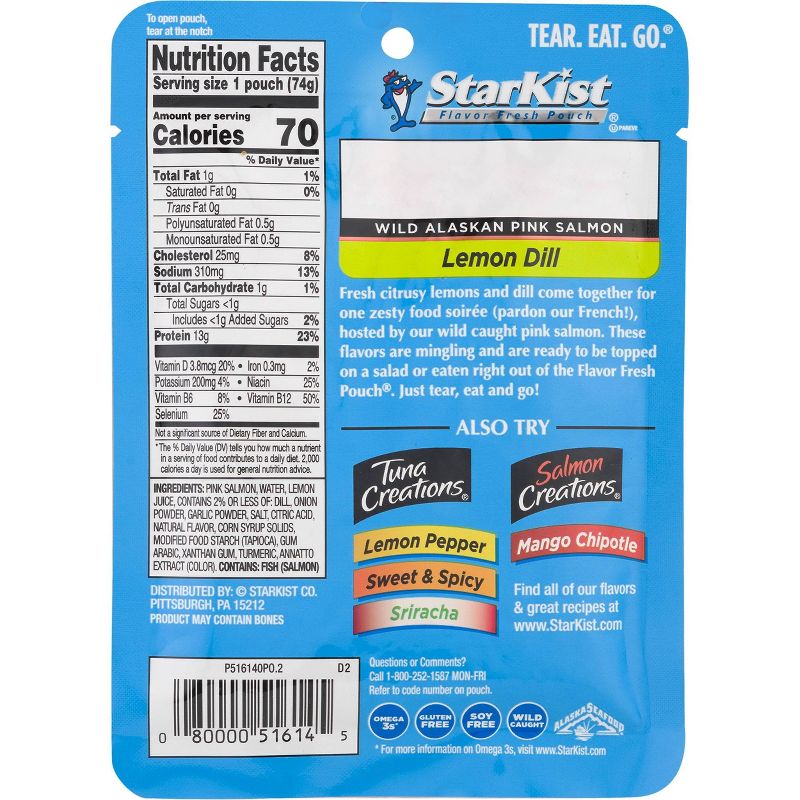 StarKist Salmon Creations Lemon Dill Pouch - 2.6oz
