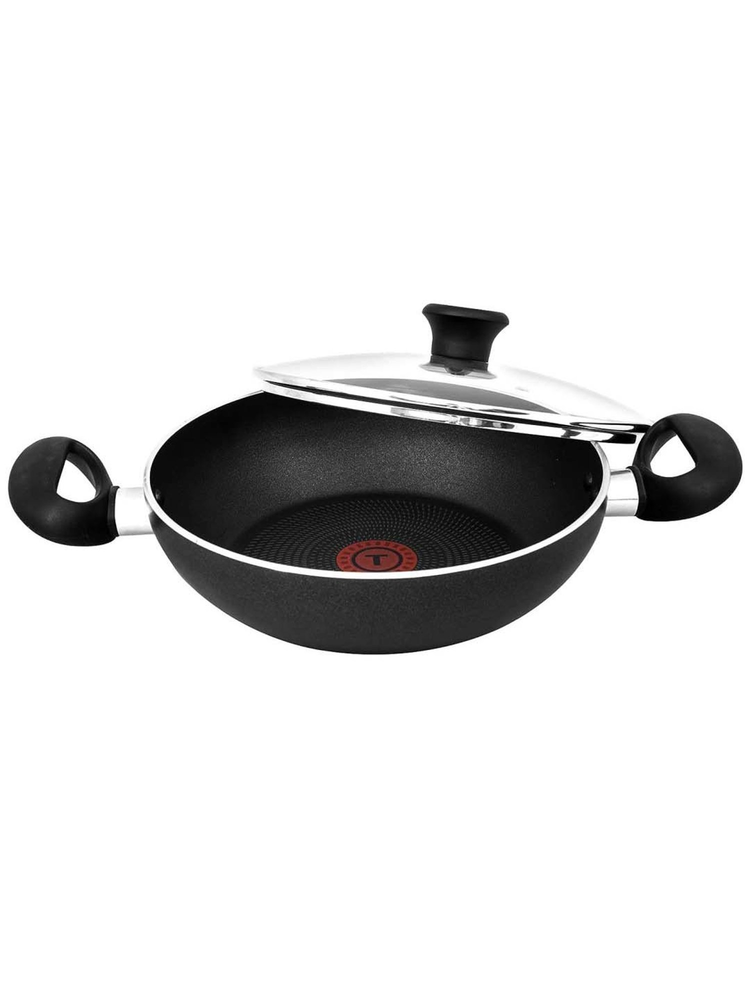Tefal Ceremony Black Aluminium 24 cm Greyish Non-Stick Kadhai With Lid (2.4 L)